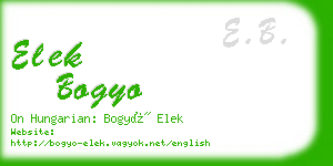 elek bogyo business card